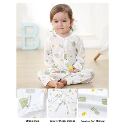 MICHLEY 3pcs Baby Short-Sleeve Rompers Long-Sleeve Jumpsuit Bodysuit Soft White Cartoon Infant Clothes Overalls  For Boys Girls