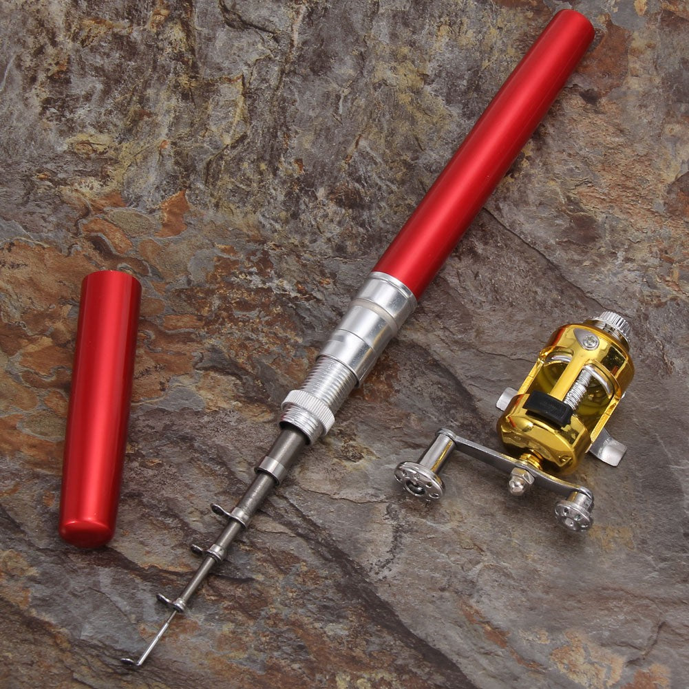 Fishing Rod Reel Combo Set Mini Telescopic Pocket Pen Fishing Rod Pole Fish Rod+Reel Pocket Fishing Rod Reel Full Kit