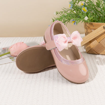Fashion Children's Flat Shoes Non-slip PU Leather Shoes 3-colors Comfortable Wear-resistant All-season Mary Jane Princess Shoes