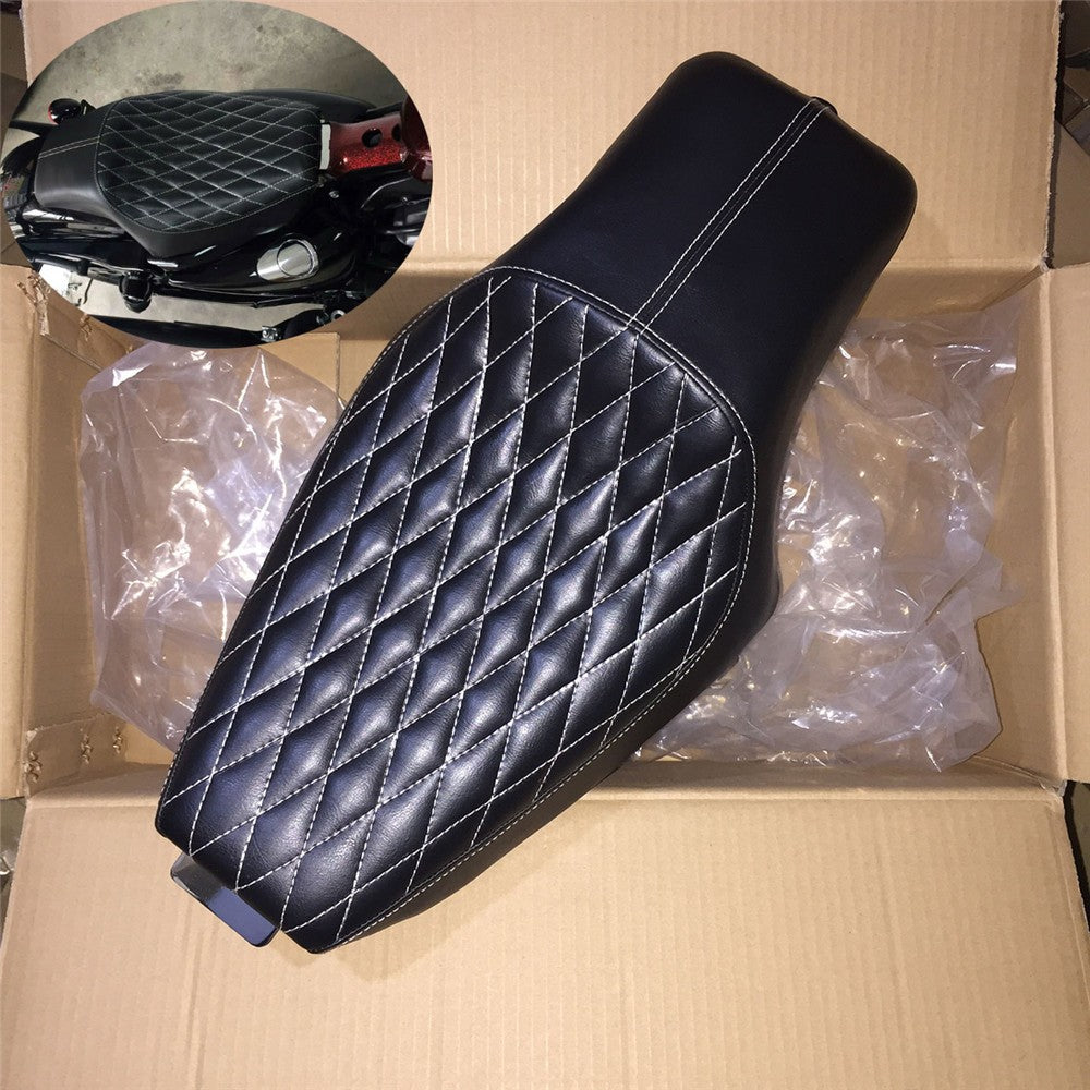 Assento de Couro Sintético (PU) de Motocicleta para Piloto e Garupa Dianteiro Traseiro para Harley Sportster XL Iron 883 1200 48 Forty-Eight 2004-2015 16
