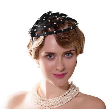 FS Rosa Marinho Coquetel Fascinators Chapelaria Chapéus De Casamento De Luxo Com Pérola Falsa Chapéu De Igreja Para Mulheres Elegante Chapeau Femme