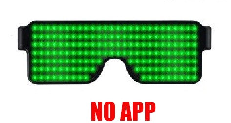 App Control Bluetooth Led Party Glasses Customized Languages USB Charge Flashing  Luminous Eyewear Christmas Concert Sunglasses