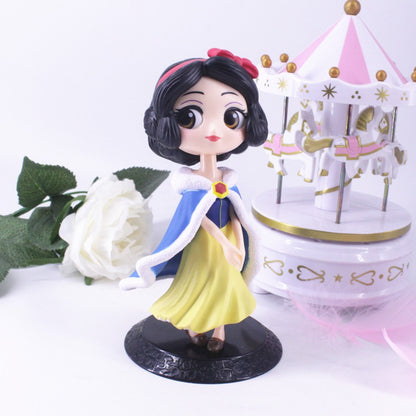 Disney Q Posket Princesa Branca de Neve Aurora Linda Action Figure Enfeite Modelo Brinquedos Acessórios Charme Infantil Presentes de Aniversário