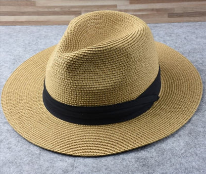 Extra Large Panama Straw Hat Summer Wide Brim UV Protection Adjustable Beach Sun Hat for Women Men Travel