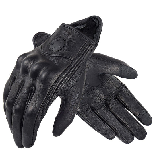 Suomy Vinatge Goatskin Motorcycle Gloves Summer Men Brown Retro Leather Motorbike Motocross Glove Lady Motorcyclist Guantes