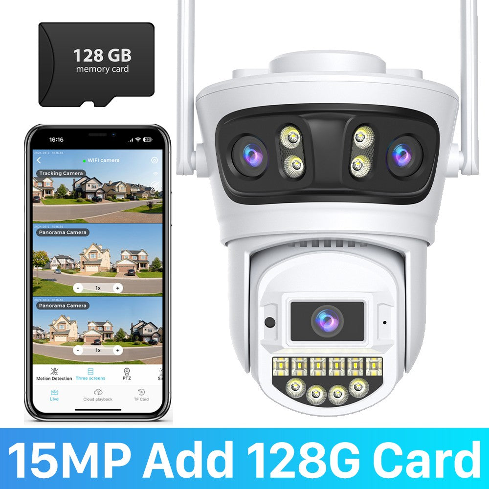 10MP 5K Wifi IP Camera Outdoor 2.4GHZ 5GHZ PTZ Surveillance Camera Dual Lens Dual Screens Email Alert 4K Security Protection