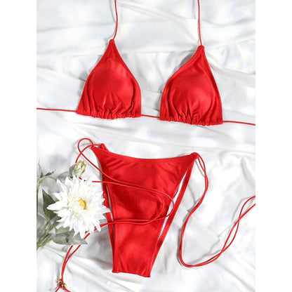 Rinabe Blue Two-Piece Suit Women's Swimsuit Push Up Solid Bikini Set Beachwear Low Waist Bathing Suits Female Swim Suits