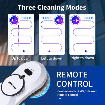 DIVEDEER Water spray window cleaning robot intelligent high-rise double-sided brushless motor glass cleaner spray type