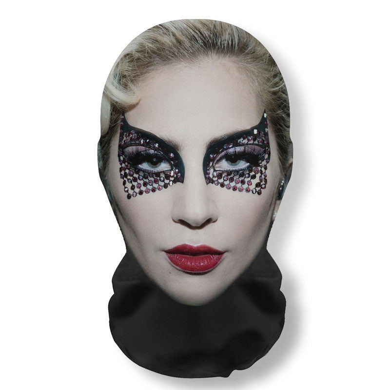 3D Printed Funny Mask Cosplay Pop Singer Lady gaga Full Face Elastic Mesh Breathable Masks Balaclava Headcovers Fan Props