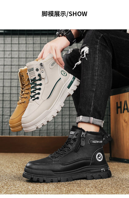 Men's winter warm ankle boots, new anti-slip sports shoes, men's motorcycle snow boots Botas Para Hombre