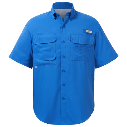 Camisa Social Masculina Pesca Bassdash UPF 50 Botão Manga Curta Tecido Exterior