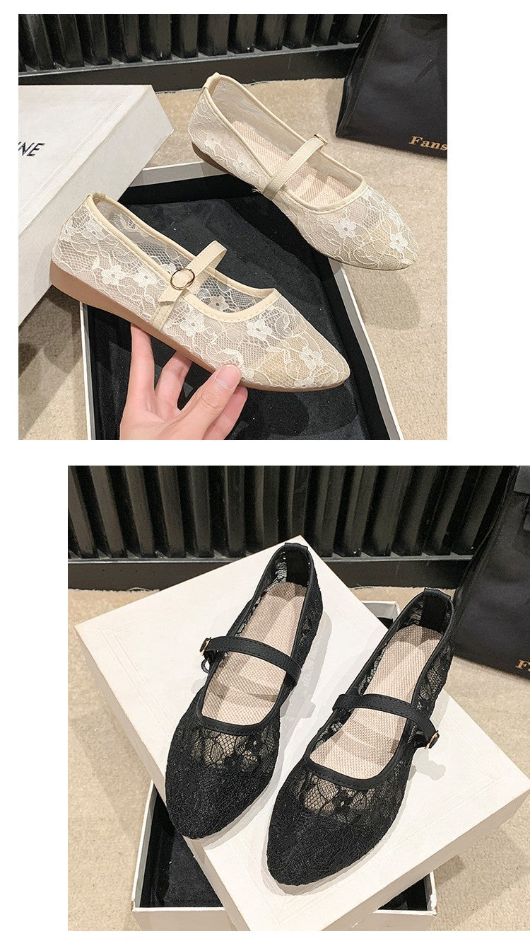 2024 New Women Flats Shoes Summer Ballet Flats Fashion Bow Women Shoes Slip on Sweet Hollow Flat Shoes Female Zapatos De Mujer