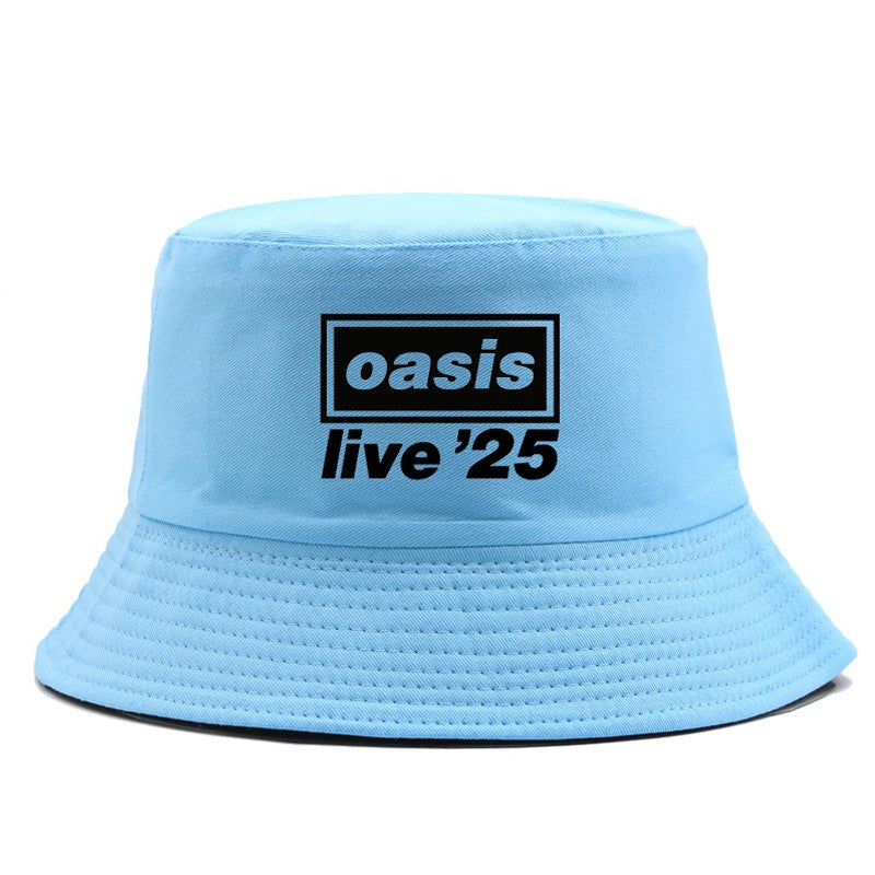 OASIS New 2025 Printed Cotton Bucket Hat Men Women Party Music Outdoor Fashion Panama Fisherman Hat Sun Beach Hat Wholesale