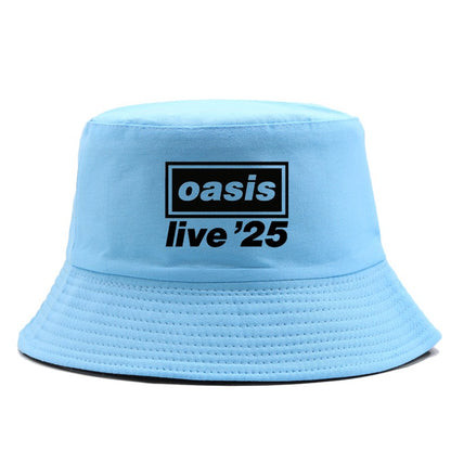 OASIS New 2025 Printed Cotton Bucket Hat Men Women Party Music Outdoor Fashion Panama Fisherman Hat Sun Beach Hat Wholesale