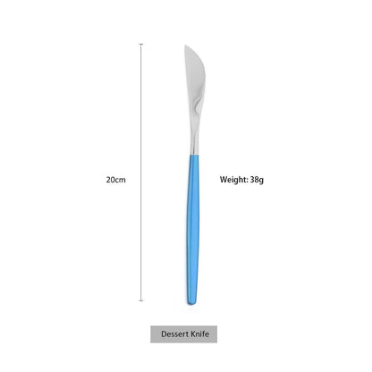 Blue Cutlery Set 18/0 Stainless Steel Gold Dinnerware Set Silverware Flatware Set Dinner Knife Fork Spoon Dropshipping