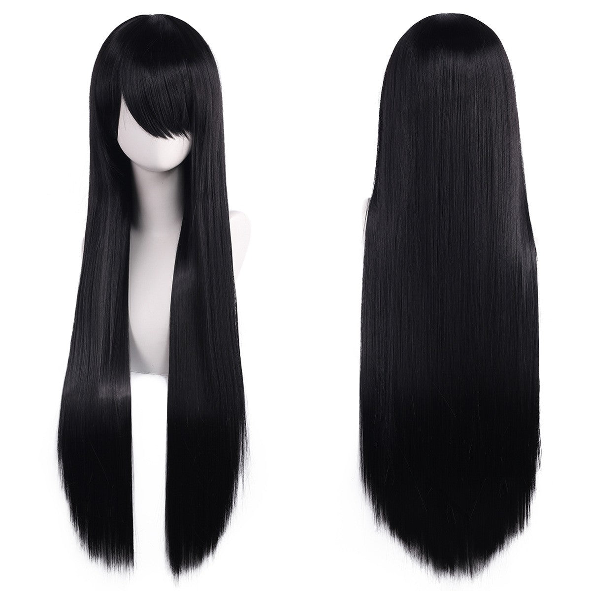 80cm Long Synthetic White Purple Cosplay Wigs Green Hair Straight Silver Wig Pink Hairpiece Lolita Wig with Bangs