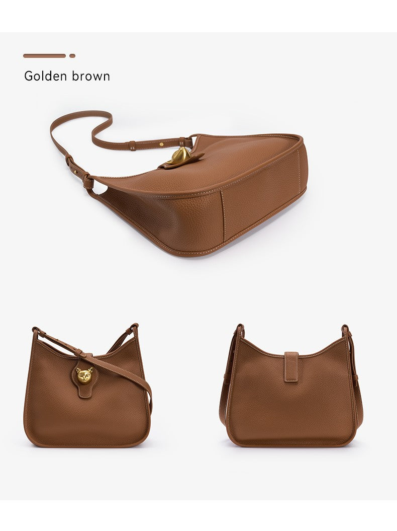 BAFELLI New Women's Natural Cattle Leather Bucket Bag - Versatile & Chic Shoulder & Crossbody