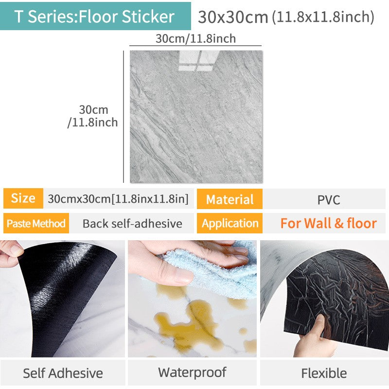 10/20pcs PVC Imitation Marble Floor Stickers Self-adhesive Wall Stickers Waterproof Bathroom Living room Moden Decoration Decals