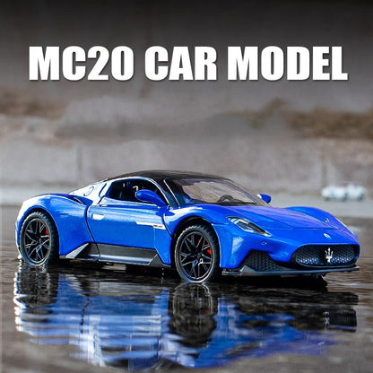1:32 Maserati MC20 Coupé Liga Esporte Carro Fundido Miniatura Metal Carro Simulação Som e Luz Carro Brinquedo Para Meninos Velozes e Furiosos
