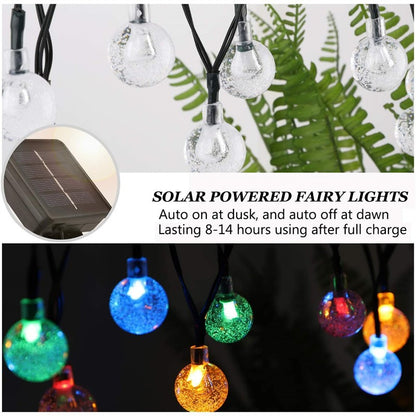 5-22M Solar String Lights Outdoor 200 Led Crystal Globe Lights Waterproof Solar Festoon Fairy Light For Garden Christmas Decor