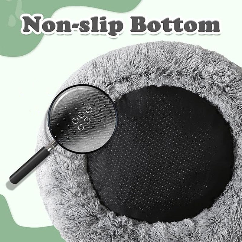 Cama para Pets Super Macia Pelúcia Grande Adequada para Cães de Porte Médio Lavável na Máquina Cama Redonda para Cães Ninho Confortável para Dormir