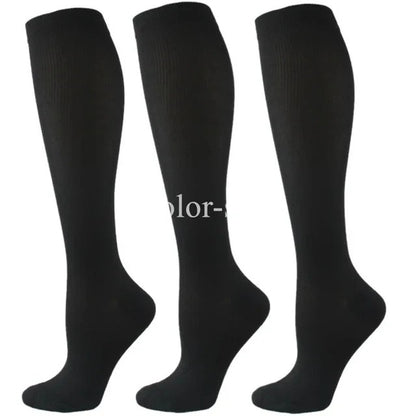 3/6/7 Double Compression Socks Varicose Socks Men Women With Diabetes Pregnancy Elastic Socks Gym Outdoor Sports Rugby Running