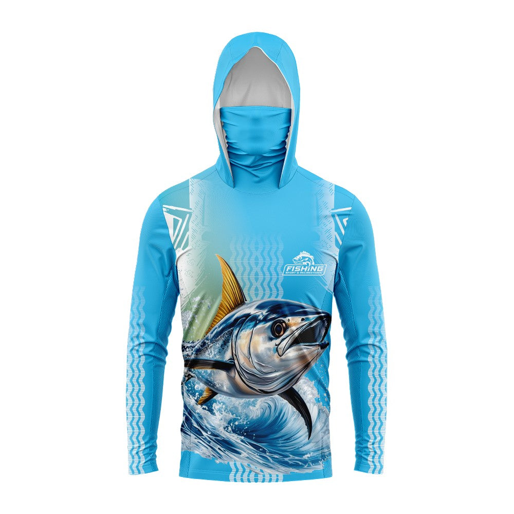 Roupas de Pesca Masculinas Camisa de Pesca com Capuz Manga Longa Camiseta de Pesca com Proteção UV