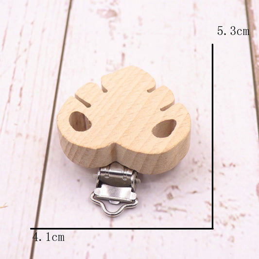 5PCS Wooden Rabbit Pacifier Clip Baby Accessories Wooden Animal Pacifier Metal Holder Elephant Pacifier Wooden Baby Teeth