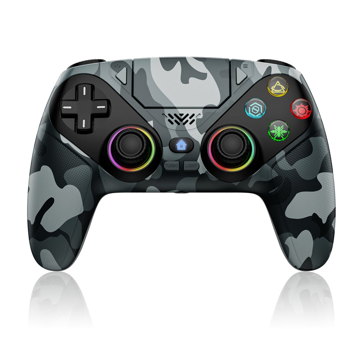 Controller For Playstation5 PS5/PS5 Pro/Slim/PC,RGB Wireless Gamepad Hall Effect Trigger Marco/Turbo Anti-Drift Game Joystick