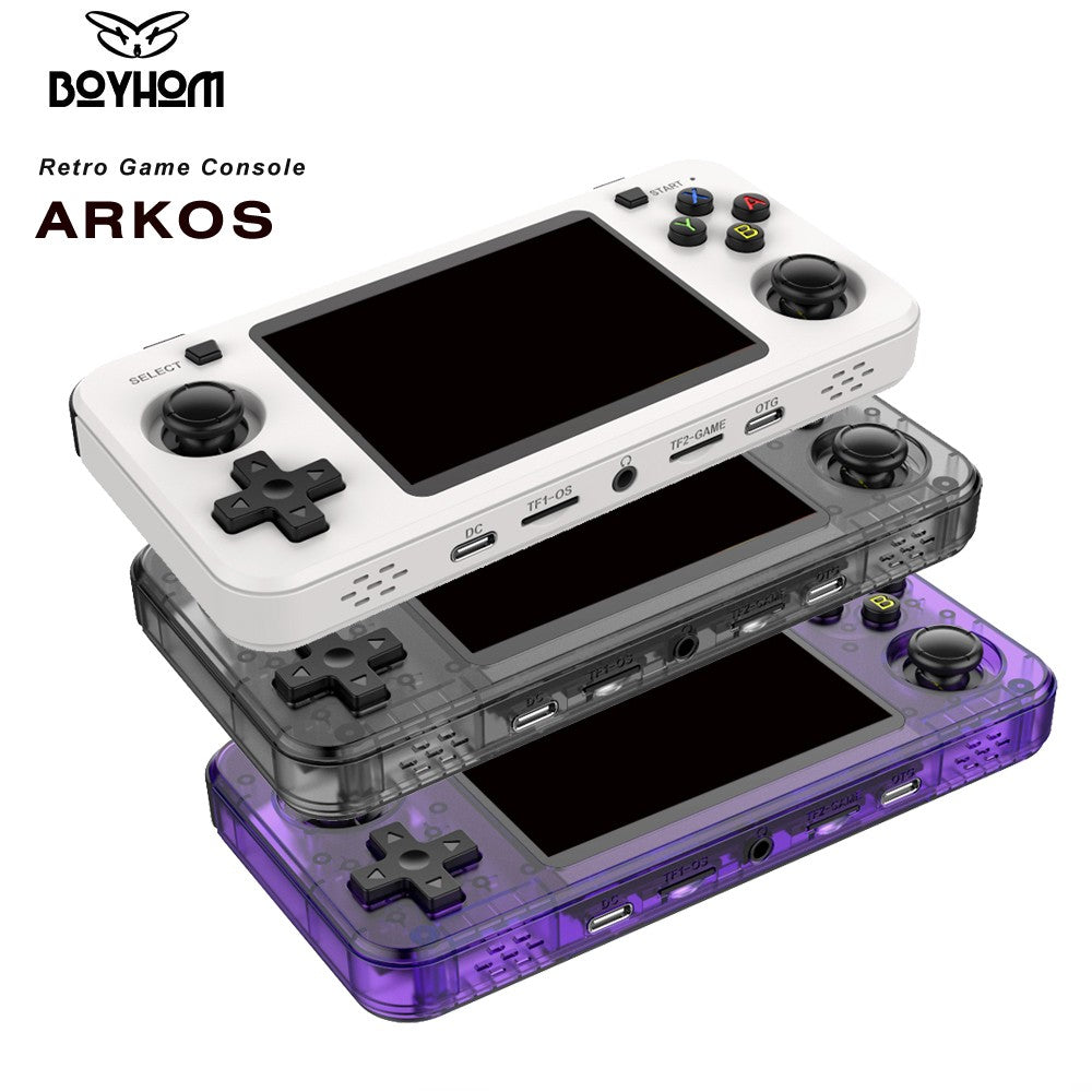 BOYHOM New Handheld Game Console 3.5-inch IPS Screen Linux RK3326 Retro Video Games Player 3000 mAh 64G