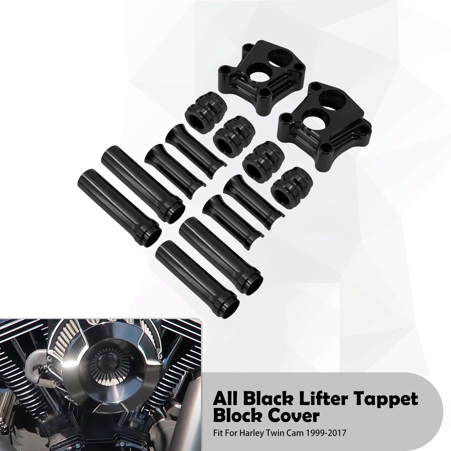 Tampa do Tucho do Motor CNC para Motocicleta Preto Cromado para Harley Softail Touring Dyna Twin Cam Electra Glide Road King