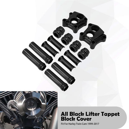 Tampa do Tucho do Motor CNC para Motocicleta Preto Cromado para Harley Softail Touring Dyna Twin Cam Electra Glide Road King