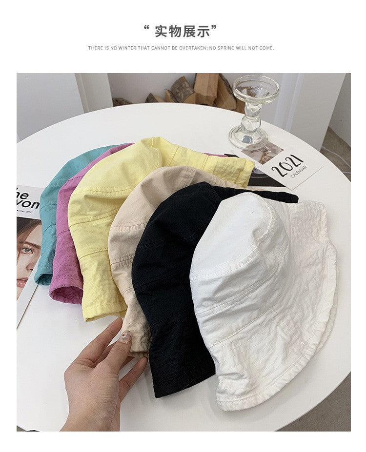 Korean style Hat Women's Summer Face Slimming Sunshade Hat Casual Cotton bucket Cap ????? ?? ?????? ???????