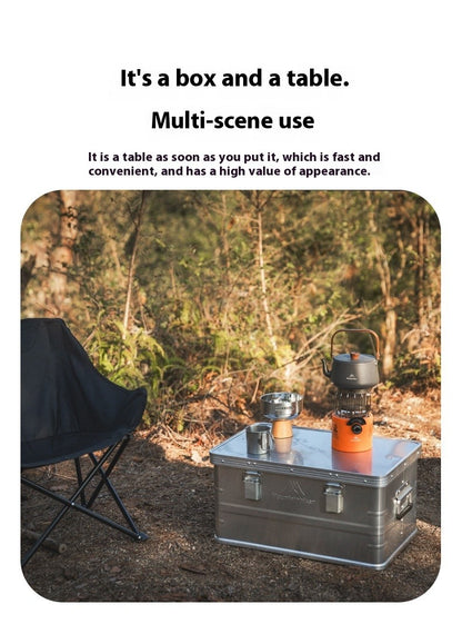 MOUNTAINHIKER Outdoor Storage Box Camping Picnic Travel Aluminum Alloy Large Capacity Box Silver Storage Bag 30-80L