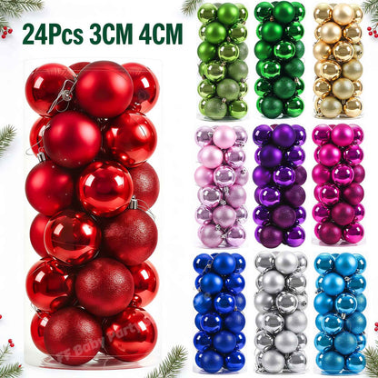 3/4cm Christmas Ball Hanging Christmas Tree Ornament for Home Indoor Decor New Year 2026 Navidad DIY Christmas Decoration Gifts