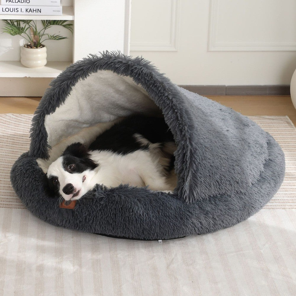 Cama Quente de Inverno para Gatos e Cães em Formato Fechado, Ninho para Gatos, Cama para Cães