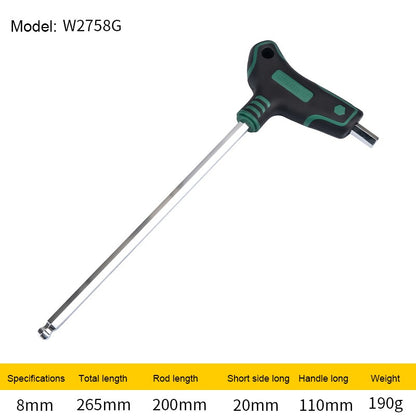 WYNN'S T-Handle Allen Wrench Metric Long Arm Ball/Flat End Hex Key Wrench 1.5-12mm Home Auto Bike Repair Hand Tool Screwdriver