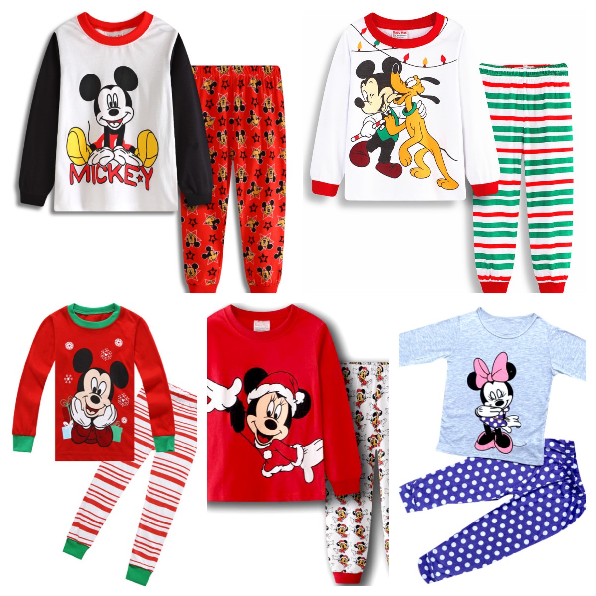 New Boys Long Sleeve Pyjamas Kids Mickey girl Pajamas Baby Cotton Pijama Children Sleepwear Girls Clothing Sets Baby Wears