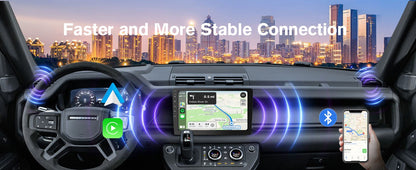 Central Multimídia Automotiva Duplo Din Sem Fio Haudio 10.1" com CarPlay e Android Auto, Rádio Automotivo com BT 4.1/Mirror Link/Câmera de Ré/FM/AM