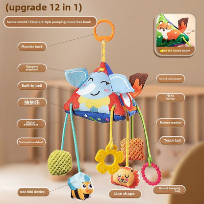 Brinquedos de Chocalho para Bebês Animais de Berço Carrinho de Bebê para Recém-Nascidos Brinquedos de Boneca de Pelúcia Educativos para Treinamento de Habilidades de Agarrar para Bebês de 0 a 12 Meses