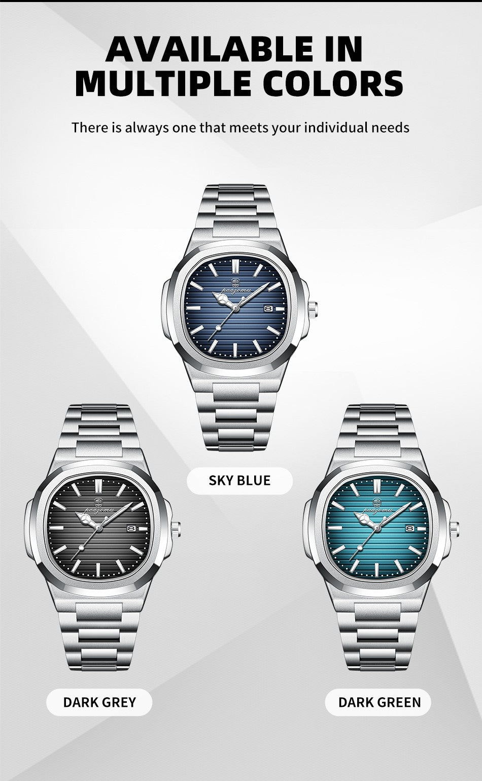 POEDAGAR Luxury Men Quartz Watch Waterproof Date Week Luminous Wristwatch Stainless Steel Men's Watches Male Clock Sports Reloj