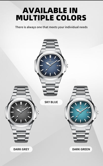 POEDAGAR Luxury Men Quartz Watch Waterproof Date Week Luminous Wristwatch Stainless Steel Men's Watches Male Clock Sports Reloj