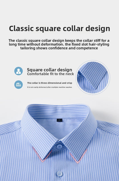 High End Mulberry Silk Soft Anti-wrinkle New Stripped Slim Fit Brand Men Shirts Designer Long Sleeve Business Casual Tops 2025