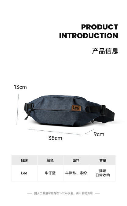 LEE Women Men Oxford Crossbody Waist Bag Waterproof Running Sport Single Shoulder Slingbag Travel iPad Pocket Daily Fanny Pack