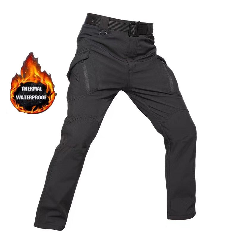 Men's Winter Military Fleece Tactical Sharkskin Cargo Pants Camping Hiking Climbing Trekking Waterproof Outdoor Trousers 5XL