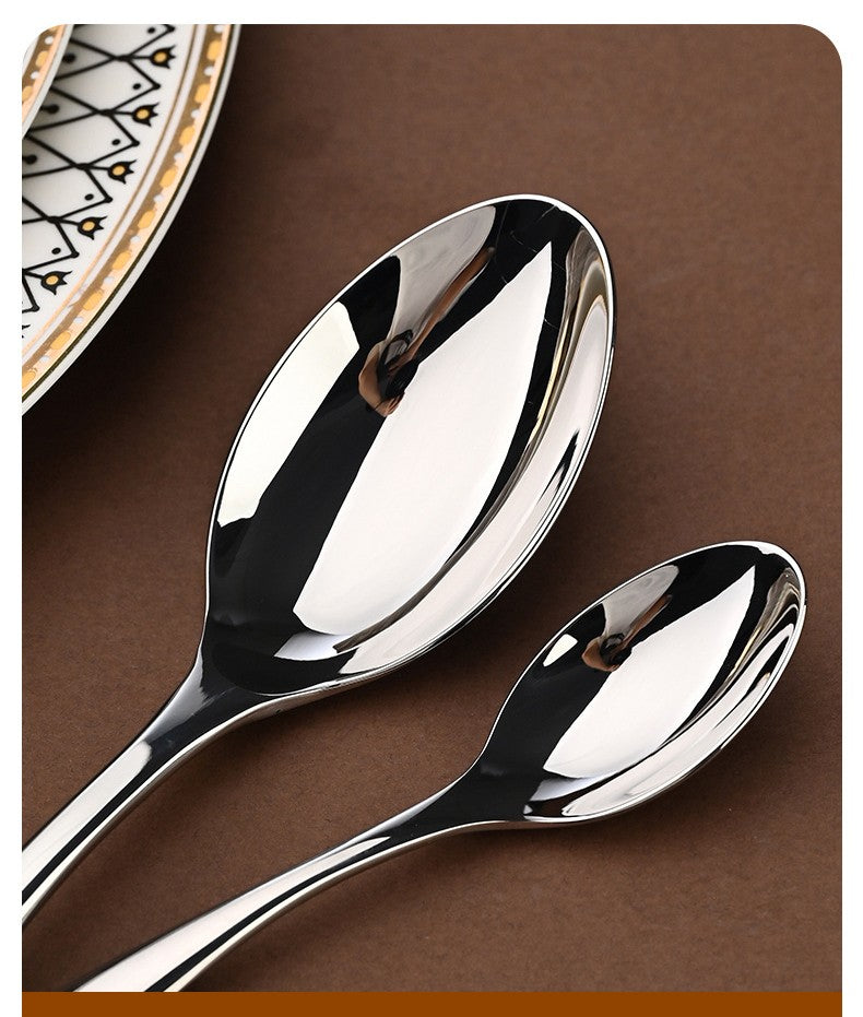 5Pcs 304 stainless steel cutlery set steak knife and fork Hotel restaurant kitchen Home commercial high-end dinnerware