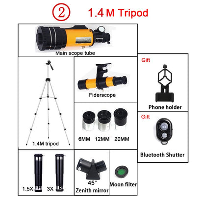 F30070M Telescópio Astronômico Profissional AZM70300 HD de Alta Potência com Tripé Portátil Zoom de 150x Visão Noturna da Lua e Estrelas