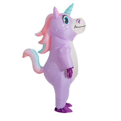 Inflatable Unicorn Costume Adult Kids Rainbow Halloween Costumes for Wommen Men Adult Carnival Mascot Christmas Cosplay