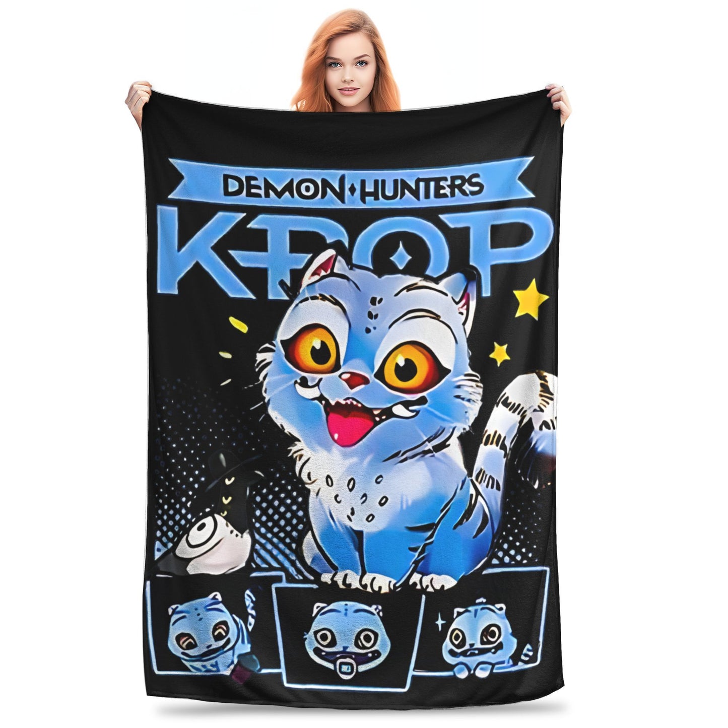 Kpop Demon Hunters Zoey Huntrix Blankets  Plush Vintage Soft Throw Blankets for Bedspread Summer,