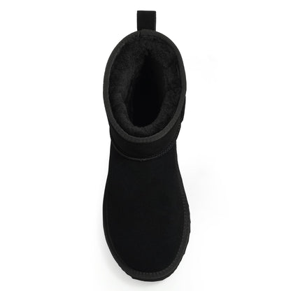 Evshine Winter Mini Snow Boots For Women Plush Lined Warm Suede Snow Boots Comfy Fuzzy Boots Fur Home Ankle Boots Lady Snow Boot